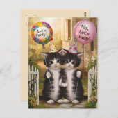 Grappige Tweelingen Sterrenbeeld Verjaardag Katten Briefkaart (Voorkant / Achterkant)