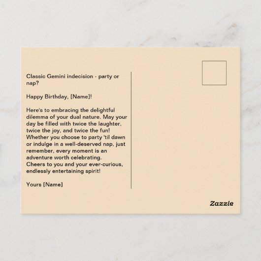 Grappige Tweelingen Zodiac teken Verjaardag Katten Briefkaart (Achterkant)