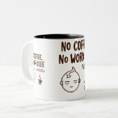Grappige tweetonige Mok voor koffieliefhebbers (Voorkant links)