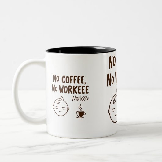 Grappige tweetonige Mok voor koffieliefhebbers (Links)
