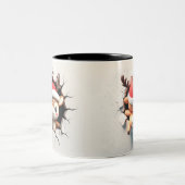 Grappige tweezijdige rendier kerst Mok (Center)