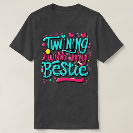 Grappige Twin Matching Twins Dag Vriend Twinning M T-shirt (Design voorkant)