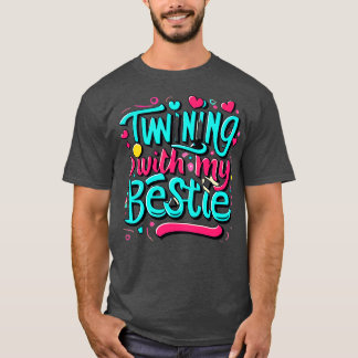 Grappige Twin Matching Twins Dag Vriend Twinning M T-shirt