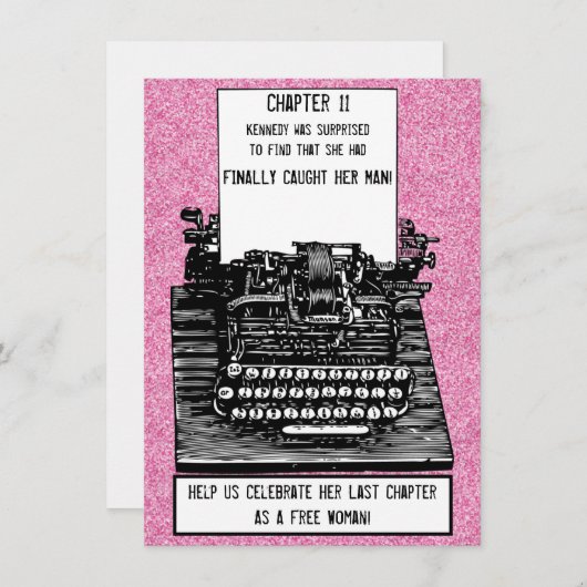 Grappige  typemachine Bride Bachelorette Kaart (Voorkant / Achterkant)