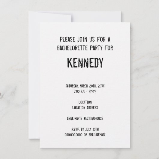 Grappige  typemachine Bride Bachelorette Kaart (Achterkant)