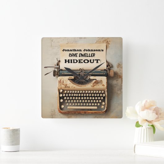 Grappige  Typewriter wandklok (Huis)