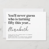 Grappige typografie 50e verjaardagsfeestje kaart (Voorkant)