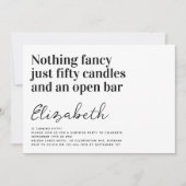 Grappige typografie 50e verjaardagsfeestje kaart (Voorkant)