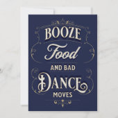 Grappige Typografie Booze Food Dance Moves Casual Kaart (Voorkant)
