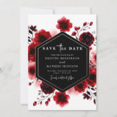 Grappige typografie Crimson Red Wedding Save The Date (Voorkant)