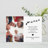 Grappige  typografie Een foto Rode Kerst Feestdagenkaart (Staand voorkant)