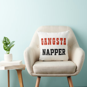 Grappige typografie GANGSTA NAPPER Kussen