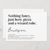 Grappige typografie Geen fancy grad-feestje Kaart (Voorkant / Achterkant)