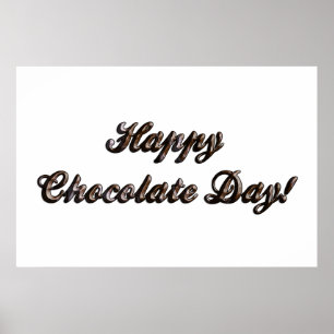 Grappige typografie Happy Chocolate Day Poster