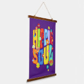 Grappige typografie - HIPPIE ZIEL 1 Hangend Wandkleed (Gebogen)