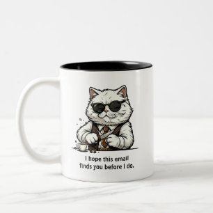 Grappige typografie koffiebekers voor collega's en tweekleurige koffiemok