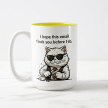 Grappige typografie koffiebekers voor collega's Sc