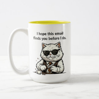 Grappige typografie koffiebekers voor collega's Sc Tweekleurige Koffiemok