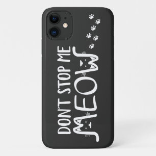 Grappige typografie met kat van zwart-wit ontwerp Case-Mate iPhone case