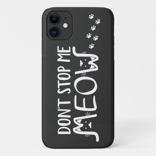 Grappige typografie met kat van zwart-wit ontwerp Case-Mate iPhone case (Achterkant)