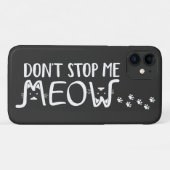 Grappige typografie met kat van zwart-wit ontwerp Case-Mate iPhone case (Achterkant (horizontaal))