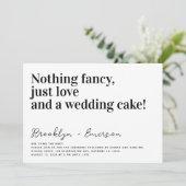 Grappige typografie Niets Fancy Foto Bruiloft Kaart (Staand voorkant)