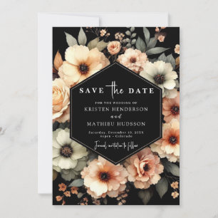 Grappige typografie Peach Wedding Save The Date