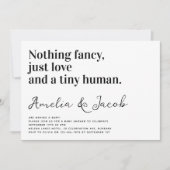 Grappige typografie Tiny Human Couple's Baby showe Kaart (Voorkant)