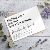 Grappige typografie Tiny Human Couple's Baby showe Kaart