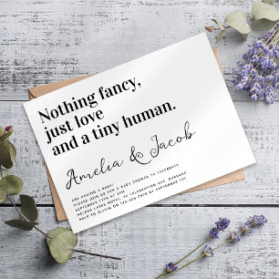 Grappige typografie Tiny Human Couple's Baby showe Kaart