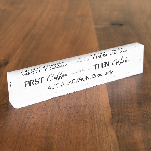 Grappige typografie zwart-wit huis kantoor naambordje (Zijkant)