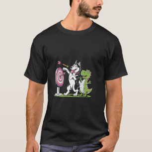 Grappige Tyrannosaurus Husky Pijltjes Spel Sportsp T-shirt