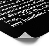 Grappige Uff Da-shirts Uff Da-definitie Zwart Uni Poster (Hoek)