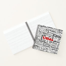 Grappige Uffda Noorse expressie Zwart & rood Tekst Notitieboek