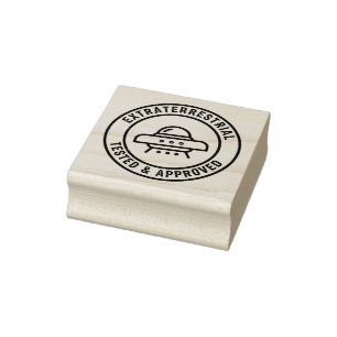 Grappige UFO Alien Buitenaards Wezen Getest & Goed Rubberstempel