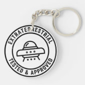 Grappige UFO Alien Buitenaards Wezen Getest & Goed Sleutelhanger (Achterkant)