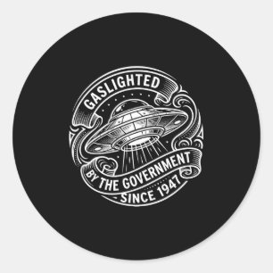 Grappige Ufo Alien Government Gemaniëerd Ronde Sticker