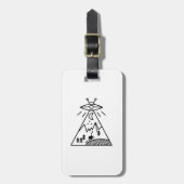 Grappige Ufo, Area 51, Buitenaardse Ontvoering Bagagelabel (Voorkant verticaal)