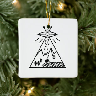 Grappige Ufo, Area 51, Buitenaardse Ontvoering Keramisch Ornament