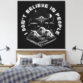 Grappige UFO Buitenaardse Mensen Quote Canvas Afdruk (Insitu (Slaapkamer))