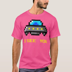 Grappige UFO Ik Zie Je (8-bit Art Style) T-shirt