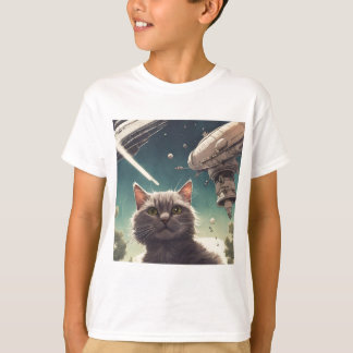 Grappige ufo kat t-shirt