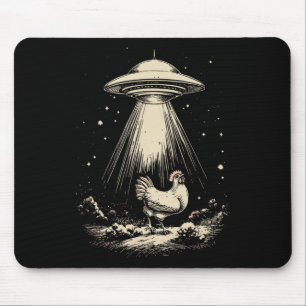 Grappige Ufo Kip Ontvoering Vintage Alien Straal C Muismat