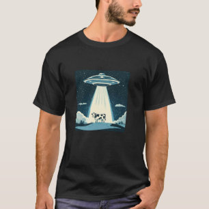Grappige UFO straalt Koe omhoog Kostuum voor Buite T-shirt