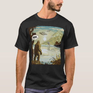 Grappige UFO's Bigfoot Sasquatch Introvert Loch Ne T-shirt