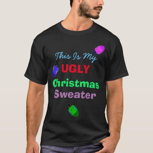 Grappige "Ugly Christmas Sweater" Mannen Shirt (Voorkant)
