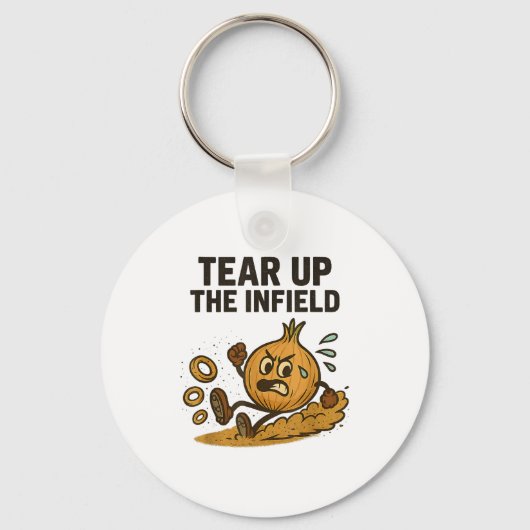 Grappige Ui Ringen Baseball Basis Infield Handscho Sleutelhanger (Voorkant)