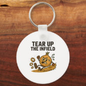 Grappige Ui Ringen Baseball Basis Infield Handscho Sleutelhanger (Voorkant)