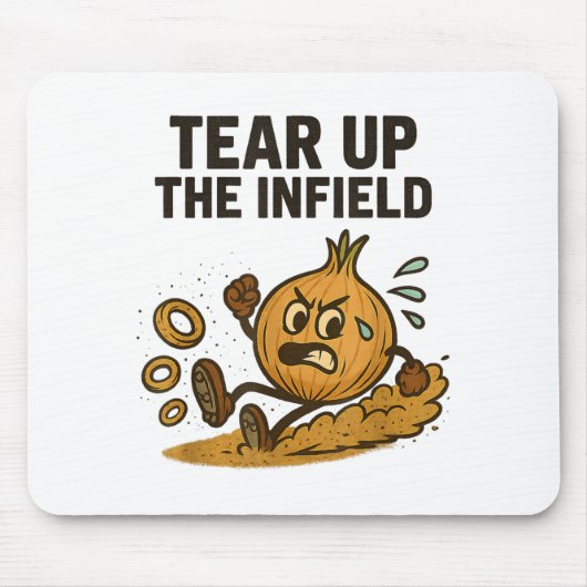 Grappige Ui Ringen Honkbal Base Infield Handschoen Muismat (Voorkant)