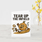 Grappige Ui Ringen Honkbal Basis Infield Handschoe Kaart (Gele Bloem)